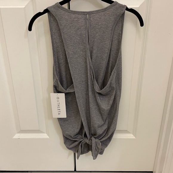 Athleta Women’s Essence Vital Tie Back Tank Top in Grey Heather Size Small NWT - Picture 5 of 5